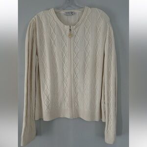 St John Cream Cable Knit Women’s Sweater size M or L